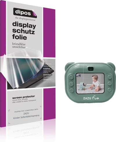 dipos – 4x Beschermfolie geschikt voor ZAZU Kinder Sofortbild-Kamera | Krasbestendige & heldere Screenprotector Ultra-Thin