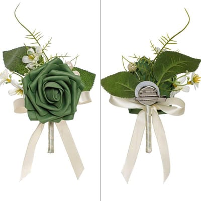 Boutonnière de mode pour mariée, demoiselle d'honneur, corsage, épingles à fleurs, marié, hommes et femmes, boutonnière pour hommes, accessoires de mariage beige