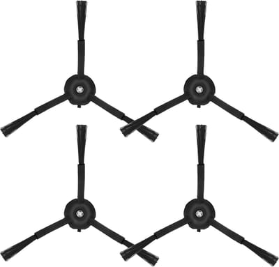 4 stuks - Zijborstels met borstelharen - Driehoekige borstel - Accessoires Geschikt voor veegrobots - Compatibel met Roborock Q8 Max+/Q5 Pro - Zwart
