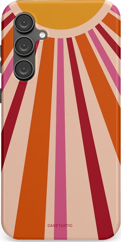 Casetastic Hoesje Geschikt voor Samsung S23 FE - Stijlvolle Beschermende Duo-layer Case - Retro straal