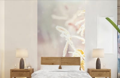 Behang - Fotobehang Winter - Takken - Sneeuw - Natuur - Breedte 120 cm x hoogte 240 cm