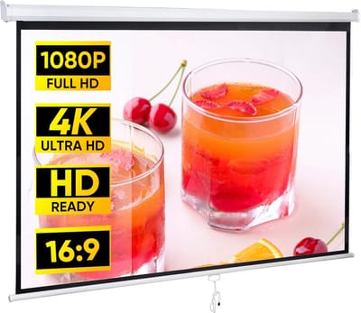 Projectiescherm Trekband 80 en 100 Inch 16:9 voor HD Films en Presentaties