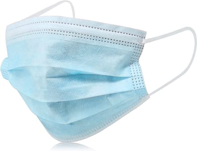 Mondmasker (niet-medische) - 10 stuks - 3 laags mondkapje - Merk: By Qubix - Kleur: Wit/blauw - mondkapjes met elastiek!