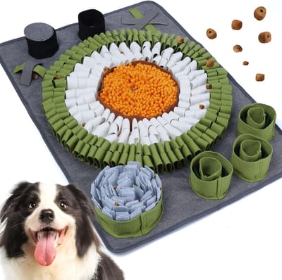 Famanu – Snuffeltapijt voor honden - interactief hondenspeelgoed - snuffeltapijt voor honden - trainingsaccessoires voor honden (groen)