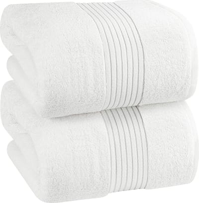 JGS ® badhanddoek, 700 g/m², katoen, extra groot, 89 x 178 cm, zacht, grijs (wit)