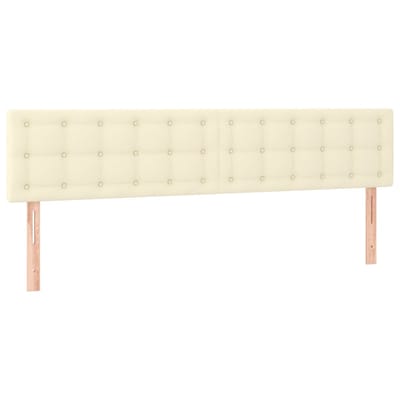 vidaXL - Hoofdborden - 180x5x78/88 - cm - kunstleer - crèmekleurig