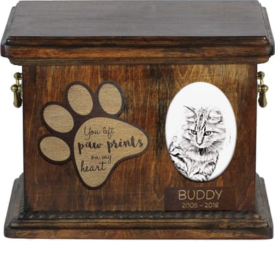 American Bobtail urn voor kattenas, gepersonaliseerde asdoos met foto