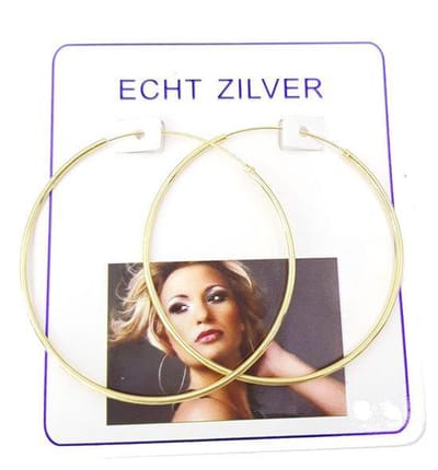 Ooringen 60 mm goud op zilver - verguld double