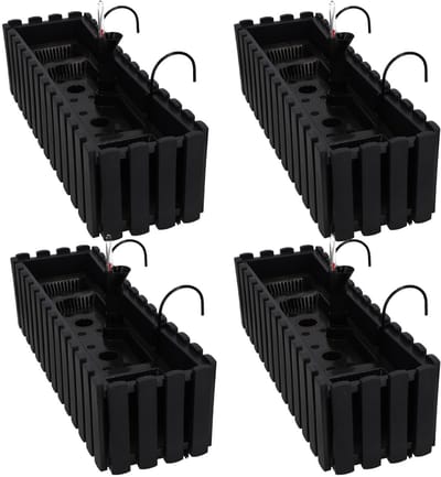 Lamela - Balkonbloempot Antraciet - 60cm - Duurzaam PVC - Set van 4