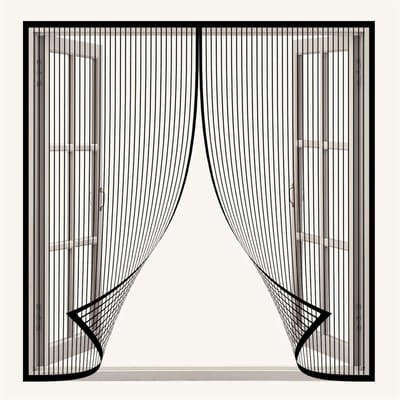 Zelfklevend Vliegenhor - Insectenhor Raam - Insecten Buiten - Magnetische Sluiting - 143 x 121 cm - Zwart