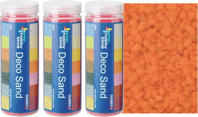 Glorex Hobby zandkorrels/kleine kiezelsteentjes - 3x - oranje - 480 gram - vulmateriaal vazen/terrariums