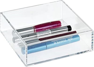 WENKO make-up organizer | helder acrylaat | 15 x 15 x 5 cm (LxBxH) | stapelbaar