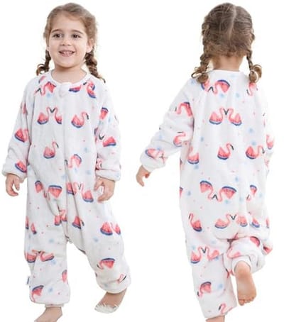 Slaapzak met Voeten, 2.5 Tog, Flanel Slaapzak voor Kinderen, Winter Pyjama's met Mouwen, 3-4 Jaar