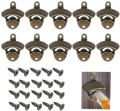 Gietijzeren Wand Flesopener 10 Stuks - Perfect voor Bar en Keuken