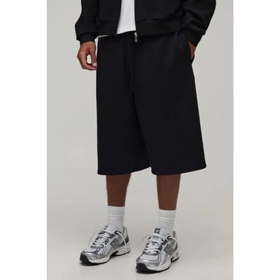 Scuba Bermuda Jort Met Plooien Vooraan | Black | Size Medium