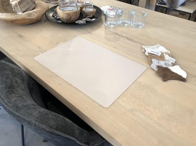 Secret de Gourmet tafel placemat - PU-leer/leer look - beige - 45 x 30 cm - Tafel onderleggers