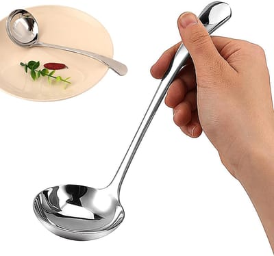 Kleine RVS Soeplepel van 18/10 - Ideaal voor Sauzen, Gravy en Soepen - 7,9 Inch Design