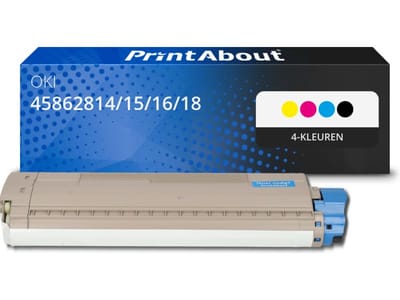 PrintAbout huismerk Toner 45862814/15/16/18 4-kleuren Multipack Geschikt voor OKI
