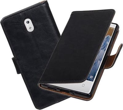 BestCases.nl Nokia 3 Pull-Up booktype hoesje Zwart
