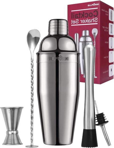 Cocktailset Martini cocktailshaker 750 ml roestvrij staal 5-delige mixer schenktuit- cocktailshakers baraccessoires barlepel stamper jigger kerstcadeau