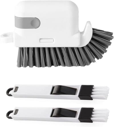 3-in-1 Schoonmaakborstel Set, 2 Stuks Voegborstel, Multi-functionele Reinigingsborstel voor Ramen en Groeven, Handwasbaar en Lichtgewicht