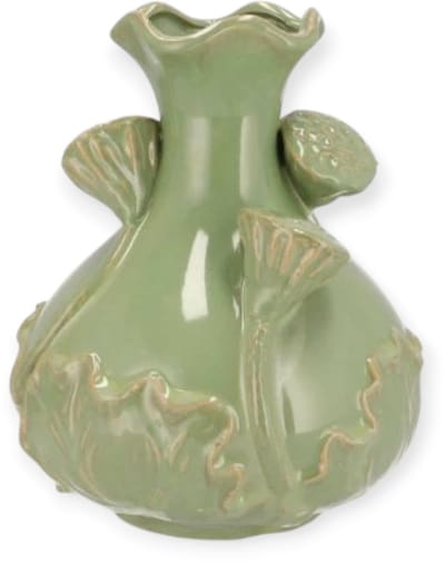 Daan Kromhout - Vaas - Bloemenvaas - Lotus - Keramiek - Pistache Groen - Groot - 15x20cm