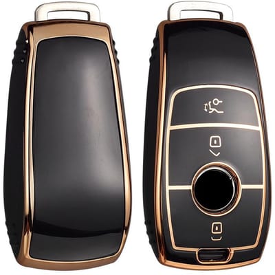 Coque de protection en fibre de carbone ABS pour clé de voiture à distance Pour Mercedes Benz Classe A C E S G Glc Cle Cla Glb Gls W177 W205 W213 W222 X167 gray