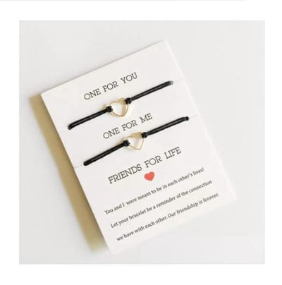 Akyol - Vriendschapsarmband - BFF - vrienden - relatie armband - hanger hartje - 2 stuks - bff armband - vriendschaps armband - meiden armband - geluks armband