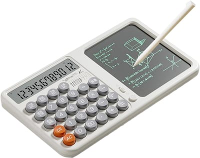 Rekenmachine Notitieblok - Schrijfbord Calculator - Notities Maken - Oogbeschermend Display - 263 cm - Wit