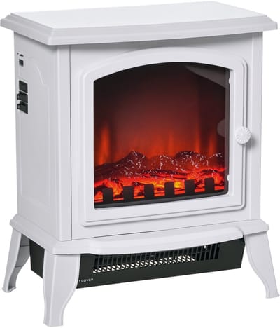 Vrijstaande Elektrische Haard Wit - Met Vlameffect - 1000W/2000W - Woonkamer - 36,5x24x45,5 cm