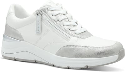 Jana Dames Sneaker - 23777-191 Wit/Zilver - Wijdte H - Maat 38