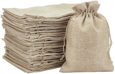 Allecto - Jute Gift Bags - 100 Stuks - Perfect voor Trouwen - Bruin - DIY Craft - Decoratieve Verpakking - Geschikt voor Meisjes