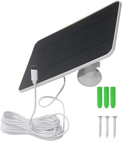 Zonnepaneel - Camera oplader - Continue monitoring - Weerbestendig ontwerp - 23 x 15 cm - Zwart