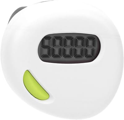 Stappenteller - Activiteitstracker - Fitness bijhouden - Geen app nodig - 4 x 3.5 x 1.8 cm - Wit