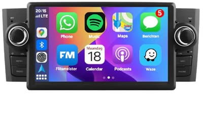 Autoradio 1/32GB met Carplay en Android auto | Geschikt voor Fiat Punto, Grande Punto Linea 2006-2013 | Radio scherm met Navigatie| 2006 2007 2008 2009 2010 2011 2012 2013