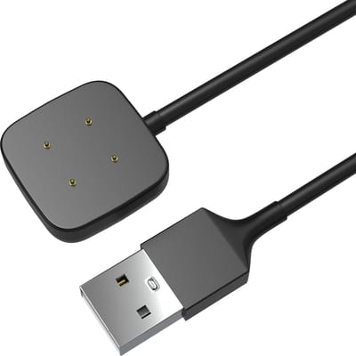 Compatibel met Fitbit Versa 3 / Versa 4 / Sense / Sense 2 connected horloge. 1 kabellengte Zwart lengte 1 m
