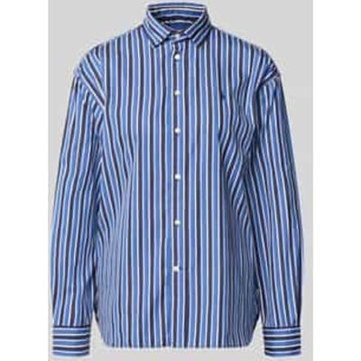 relaxed fit overhemdblouse van puur katoen met logostitching