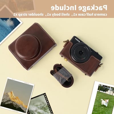 Vintage PU Leren Camera Case voor Sony ZV1F, ZV-1F en ZV-1 Mark II Vlog Camera - Beschermende Hoes voor Fotografie en Videografie - Koffiekleur