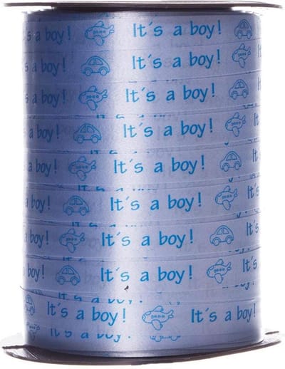 krullint blauw 10mm met bedrukking It's a boy 250 meter