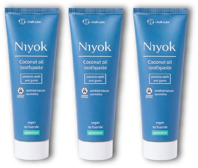 Cool Spearmint Sensatie: 3x Niyok Kokosolie Tandpasta, 75 ml.