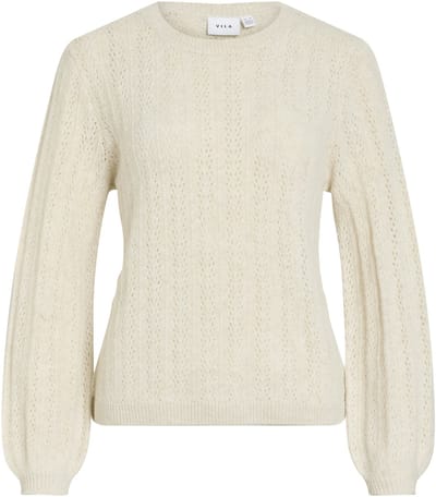 Vila Trui Viliga Pointelle L/s O-neck Top -no 14117271 Birch Melange Dames Maat - XL
