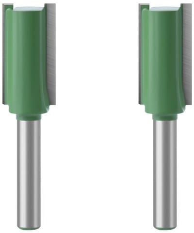 Set van 2 Stuks 1/4 Inch Shank Freesbit, 12mm Rechte Frees voor Houtbewerking, Precisie Houtfrezen voor DIY Projecten en Meubelmakerij