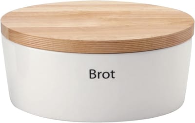 Broodpan Keramiek - Broodtrommel Luchtgaten - Brood Vers Houden - Deksel Snijplank - 30x23x14 cm - Wit