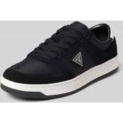 Sneakers van mix van leer en textiel met labeldetail model 'UDDENT'