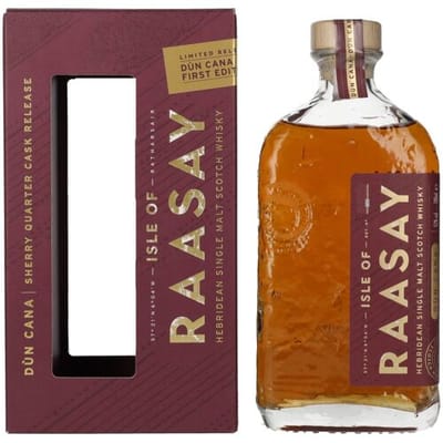 Eiland Raasay Isle of RAASAY Dùn Cana Second Edition Sherry Quarter Cask Single Malt Limited Release 52% Vol. 0,7l in geschenkverpakking