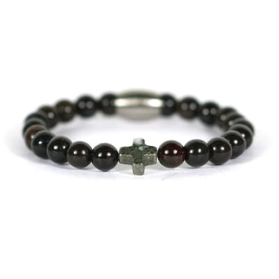 IbizaMen KIDS - pyrite kruis granaat 6mm - 14cm
