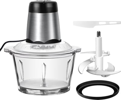 Hutjemutje - foodprocessor - keukenmachine - hakmolen - 2L - multifunctionele kleine keukenmachine - met 2 snelheden & 4 messen