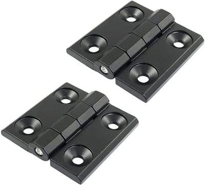 SnelShoppen - 2Pcs Zinken Legering Deurscharnier Stabiele Scharnieren Metaal Zwart Scharnier Structuur Mat 60 * 60 * 6mm Eenvoudig te Installeren voor