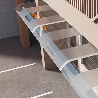 Regendak Deur - Buitenluifel - Bescherming Buiten - Slagvast Polycarbonaat - 40x90cm - Transparant