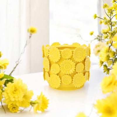 House of Nature Vaas Sunny Side Up geel 17cm
